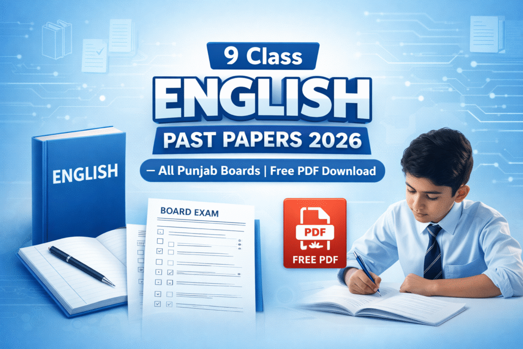 9 Class English Past Papers 2026 – All Punjab Boards Free PDF Download