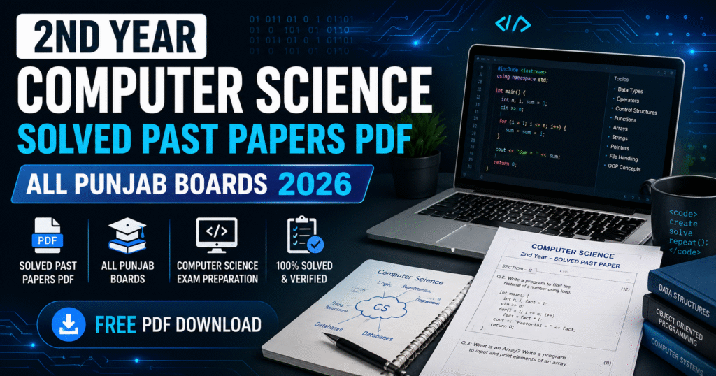 2nd Year Computer Science Solved Past Papers PDF – All Punjab Boards 2026