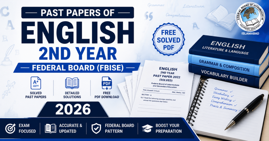 Past Papers of English 2nd Year Federal Board (FBISE) – Free Solved PDF 2026
